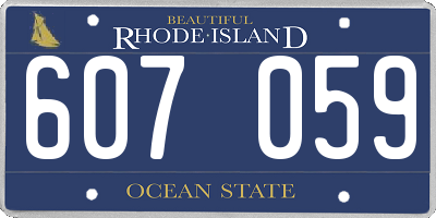 RI license plate 607059