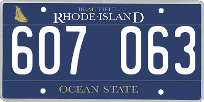 RI license plate 607063