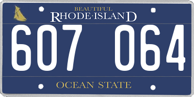 RI license plate 607064