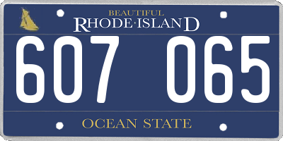 RI license plate 607065