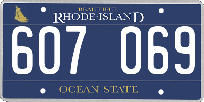 RI license plate 607069