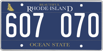 RI license plate 607070