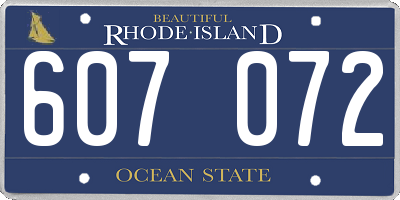 RI license plate 607072