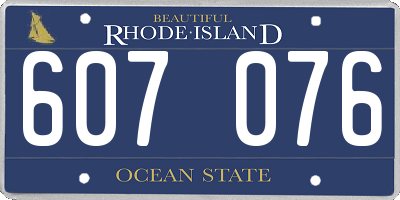 RI license plate 607076