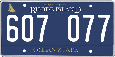RI license plate 607077