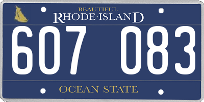 RI license plate 607083