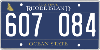 RI license plate 607084