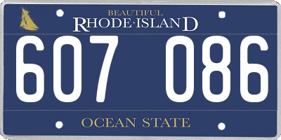 RI license plate 607086