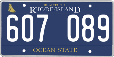 RI license plate 607089