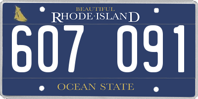 RI license plate 607091