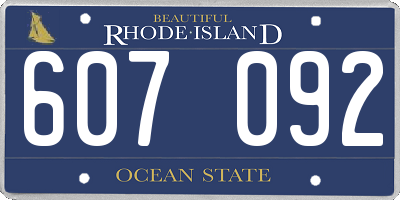 RI license plate 607092