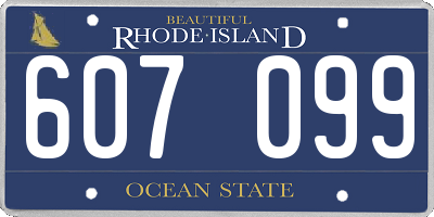 RI license plate 607099