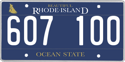 RI license plate 607100