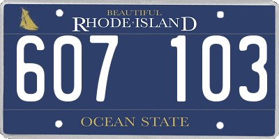 RI license plate 607103