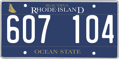 RI license plate 607104