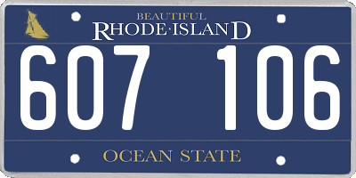 RI license plate 607106