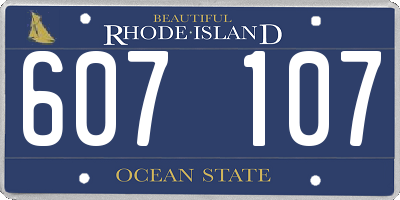 RI license plate 607107