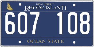 RI license plate 607108