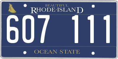 RI license plate 607111