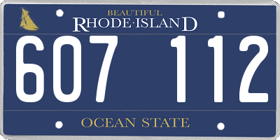 RI license plate 607112