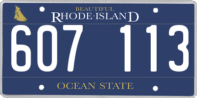 RI license plate 607113