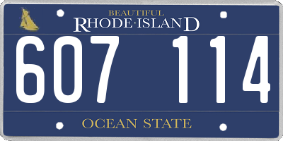 RI license plate 607114