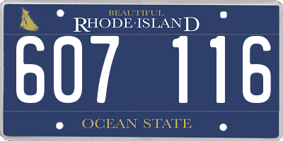 RI license plate 607116