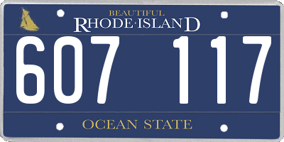 RI license plate 607117