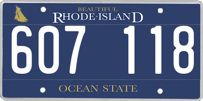 RI license plate 607118