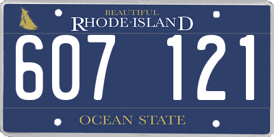 RI license plate 607121