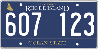 RI license plate 607123