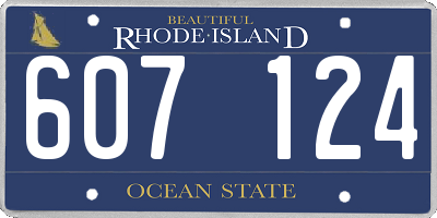 RI license plate 607124