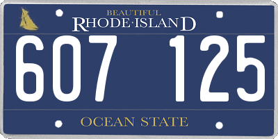 RI license plate 607125