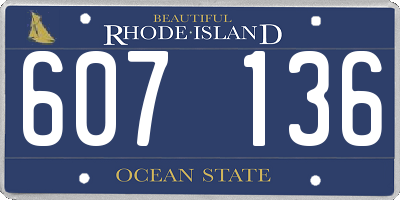 RI license plate 607136