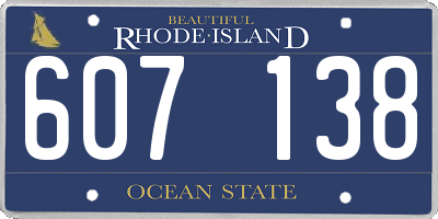 RI license plate 607138