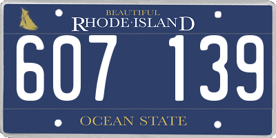 RI license plate 607139