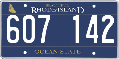 RI license plate 607142