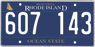 RI license plate 607143