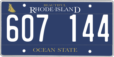 RI license plate 607144