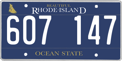 RI license plate 607147