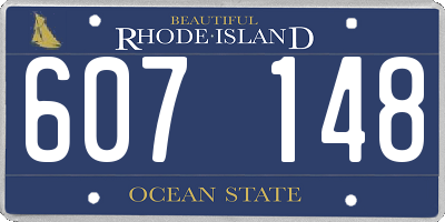 RI license plate 607148