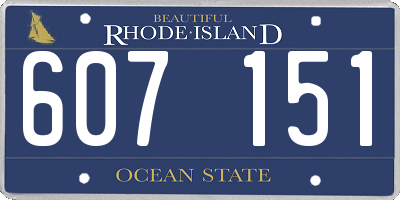 RI license plate 607151