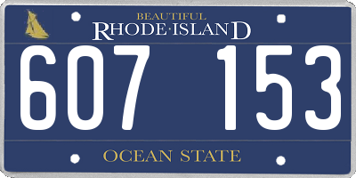RI license plate 607153