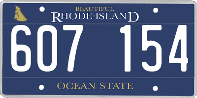 RI license plate 607154