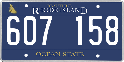 RI license plate 607158