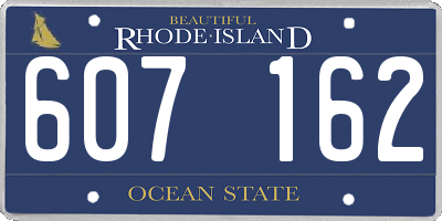 RI license plate 607162