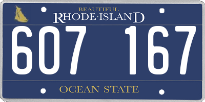 RI license plate 607167
