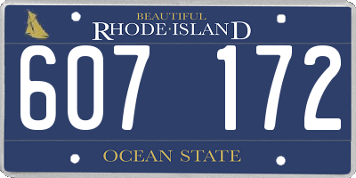 RI license plate 607172