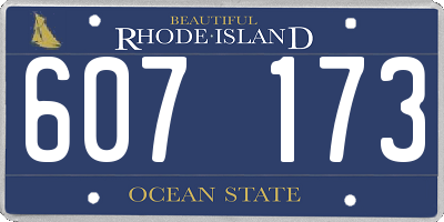 RI license plate 607173