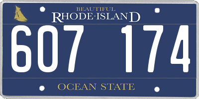 RI license plate 607174